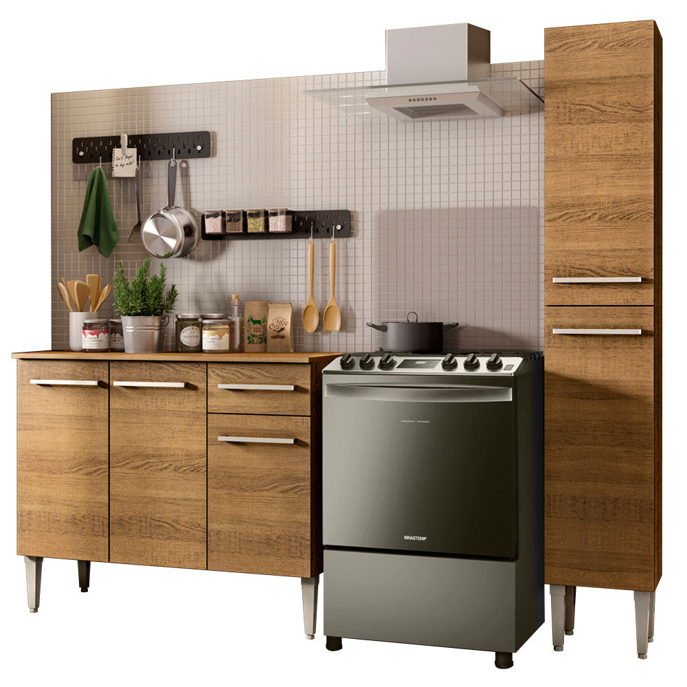 Cocina Integral Emilly Silver 1.40 Metros Marrón 01