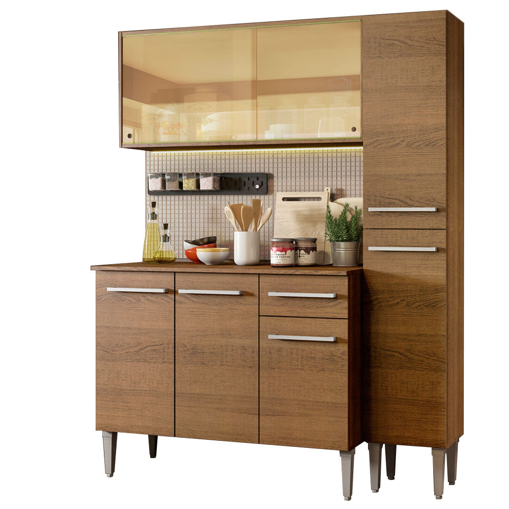 Cocina Integral Emilly Gold 1.40 Metros Marrón 03