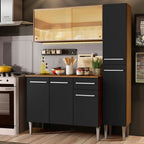 Cocina Integral Emilly Gold 1.40 Metros Marrón/Negro 03