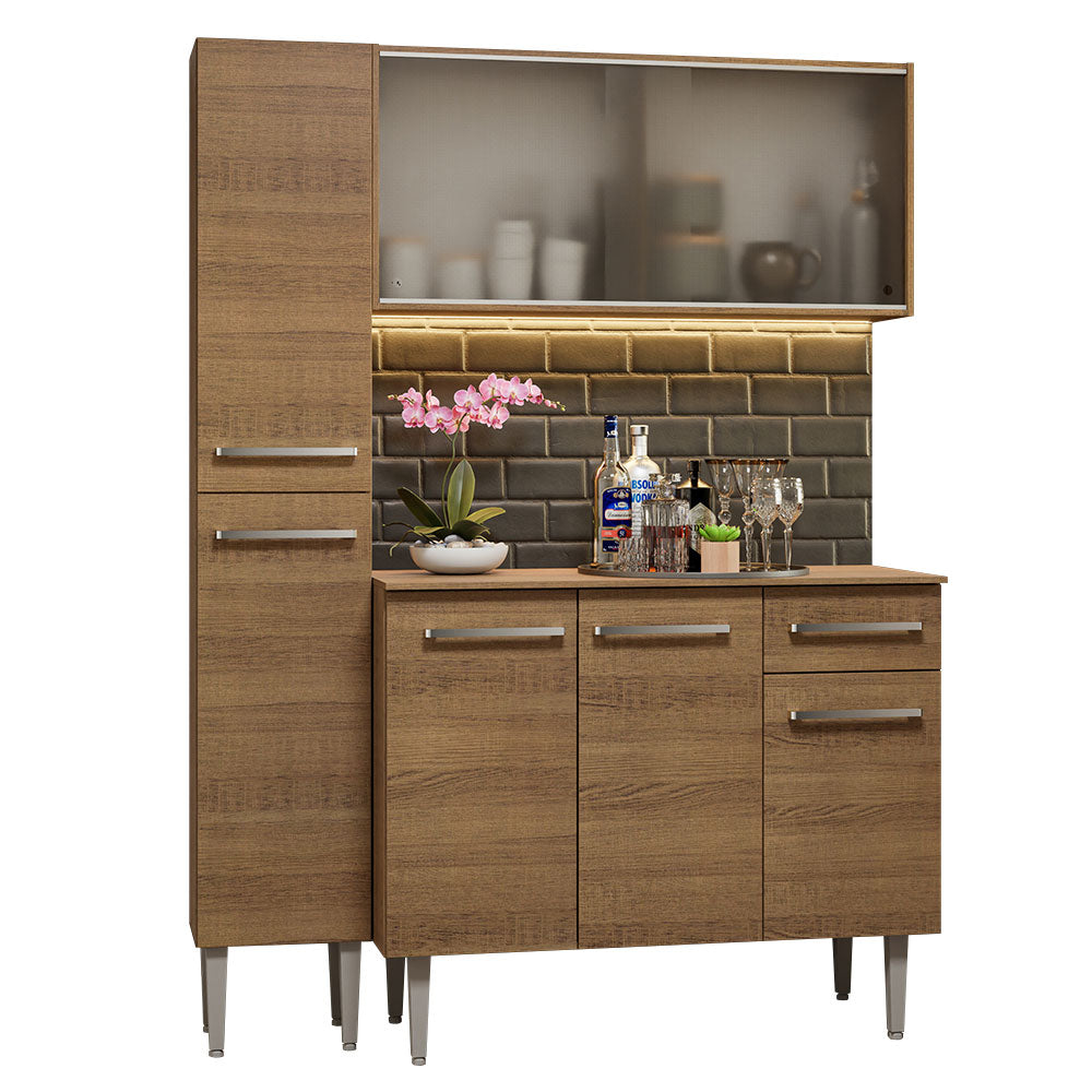 Cocina Integral Emilly 1.40 Metros Marrón 05