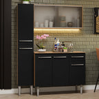 Cocina Integral Emilly 137 cm 05 Marrón/Negro Madesa
