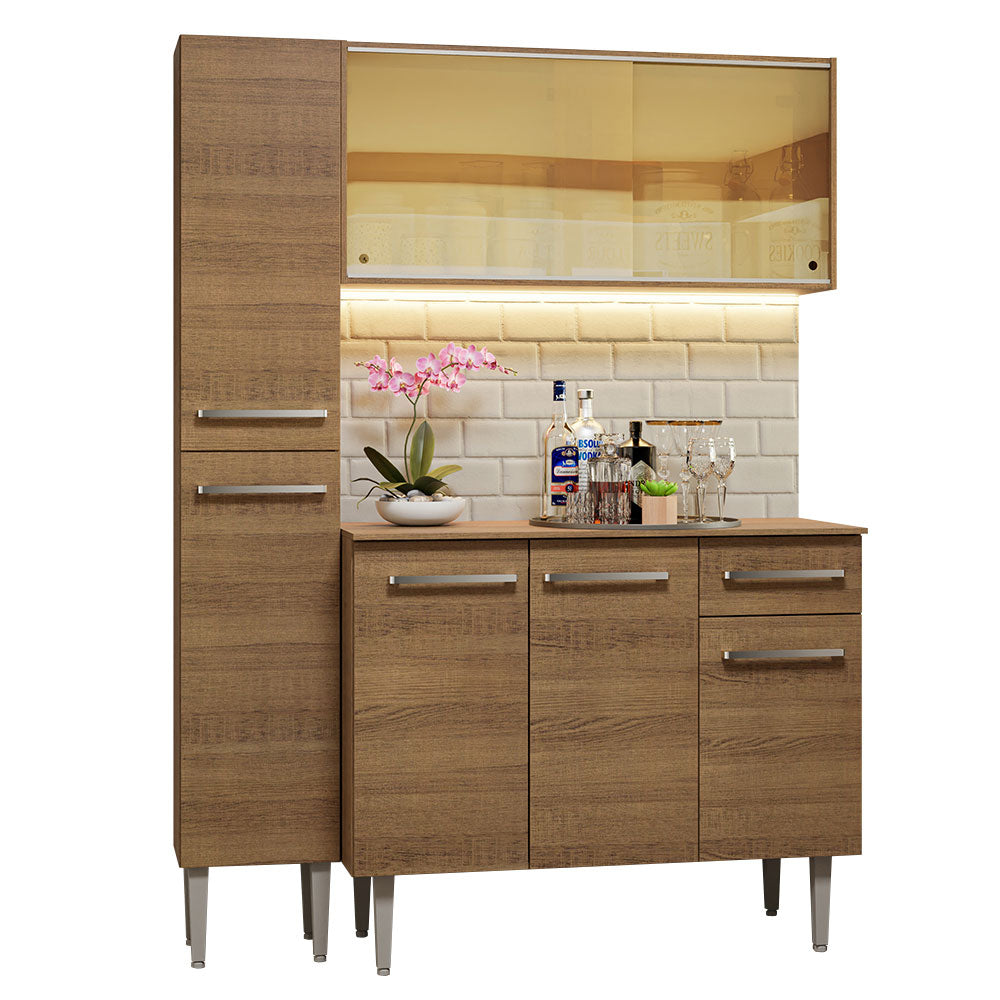 Cocina Integral Emilly 1.40 Metros Marrón 06
