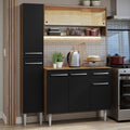 Cocina Integral Emilly 137 cm 09 Marrón/Negro Madesa