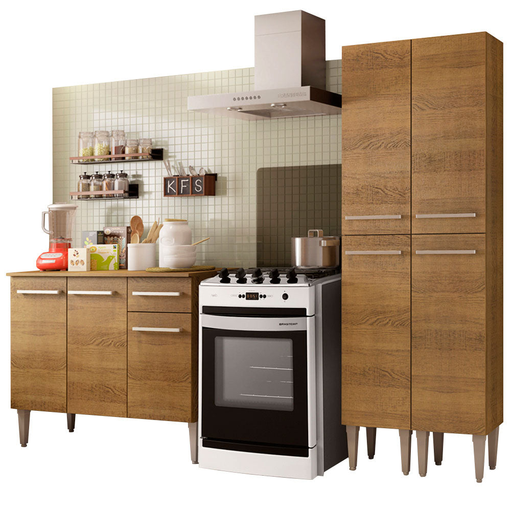 Cocina Integral Emilly Front 1.70 Metros Marrón 02