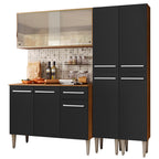 Cocina Integral Emilly 169 cm Fly 05 Marrón/Negro Madesa