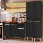 Cocina Integral Emilly 169 cm Voice 06 Marrón/Negro Madesa