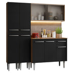 Cocina Integral Emilly 169 cm 10 Marrón/Negro Madesa