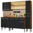 Cocina Integral Emilly West 2.00 Metros Marrón/Negro