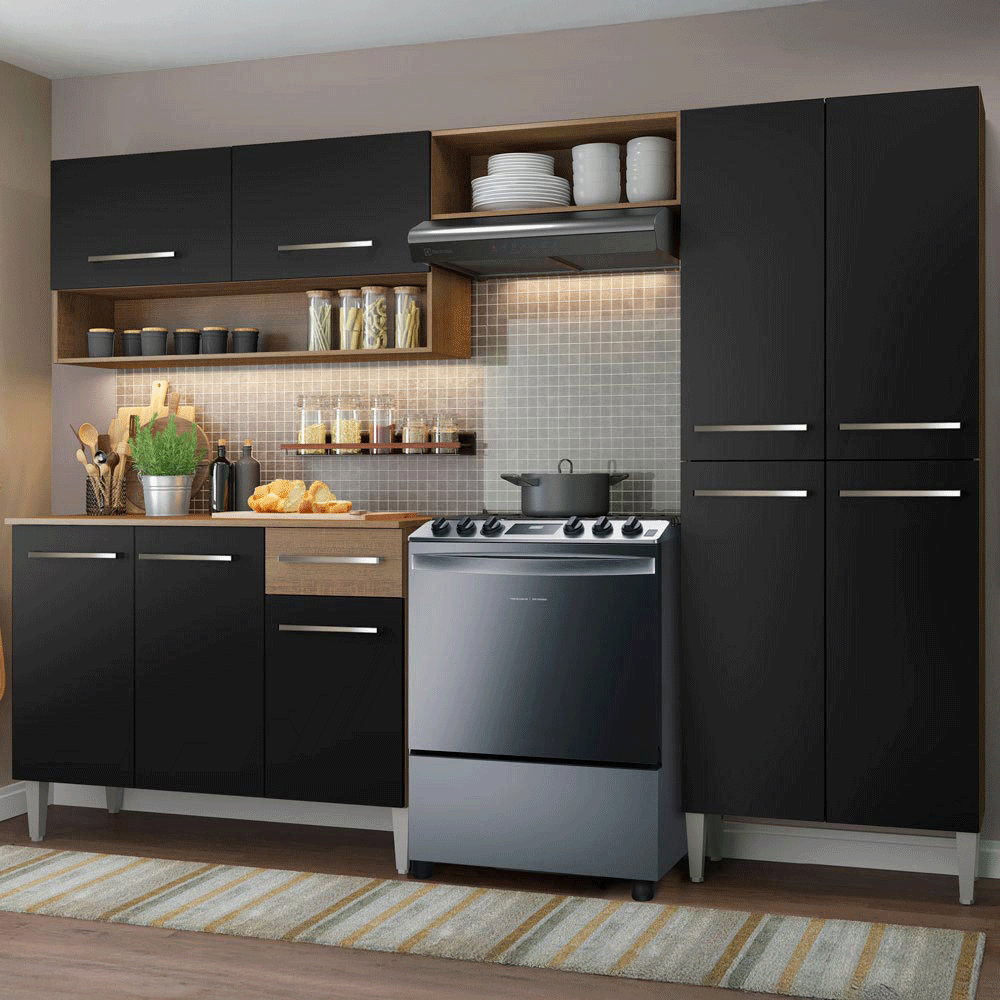 Cocina Integral Emilly Pop 2.30 Metros con Mesón de MDP