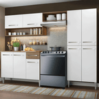 Cocina Integral Emilly Pop 2.30 Metros Marrón/Blanco