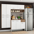 Cocina Integral Emilly Fit 2.30 Metros Marrón/Blanco
