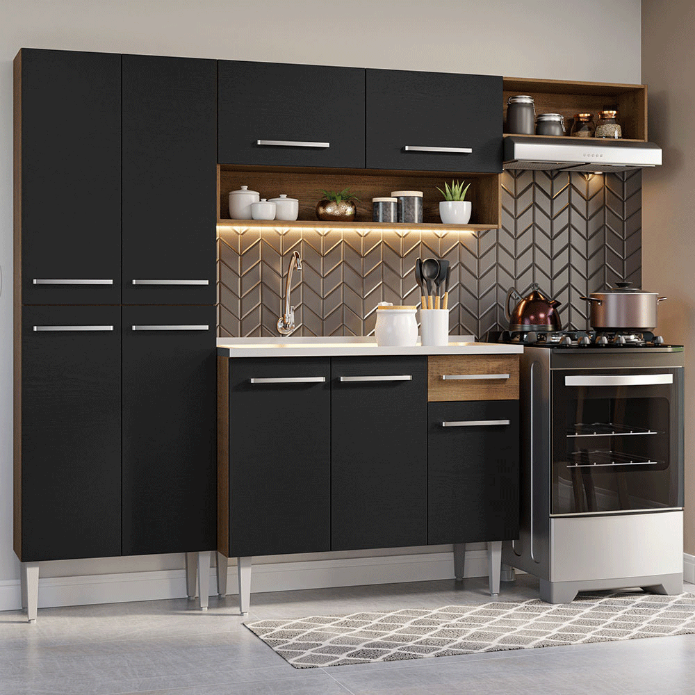 Cocina Integral Emilly 2.30 m con Mesón de Acero 12