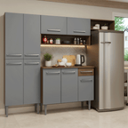 Cocina Integral Emilly 2.30 Metros Marrón/Gris 16