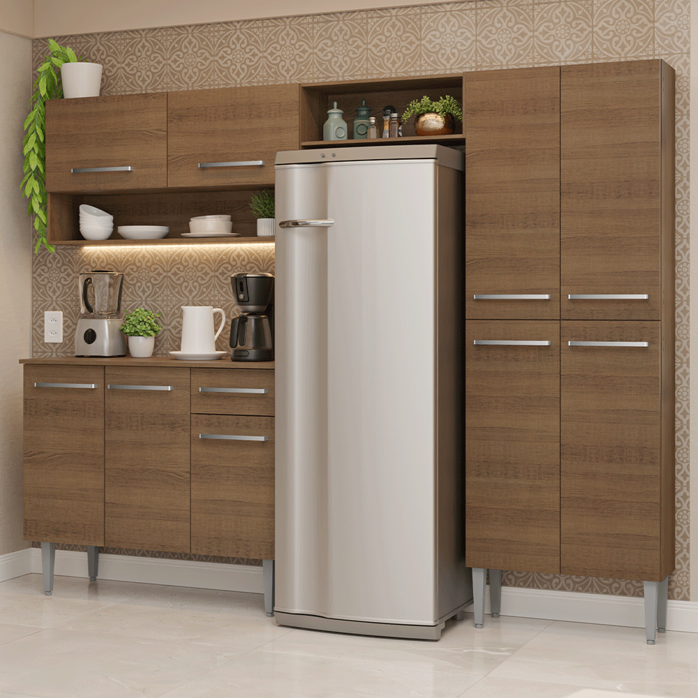 Cocina Integral Emilly 2.30 Metros Marrón 17