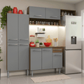 Cocina Integral Emilly 2.30 Metros Marrón/Gris 18