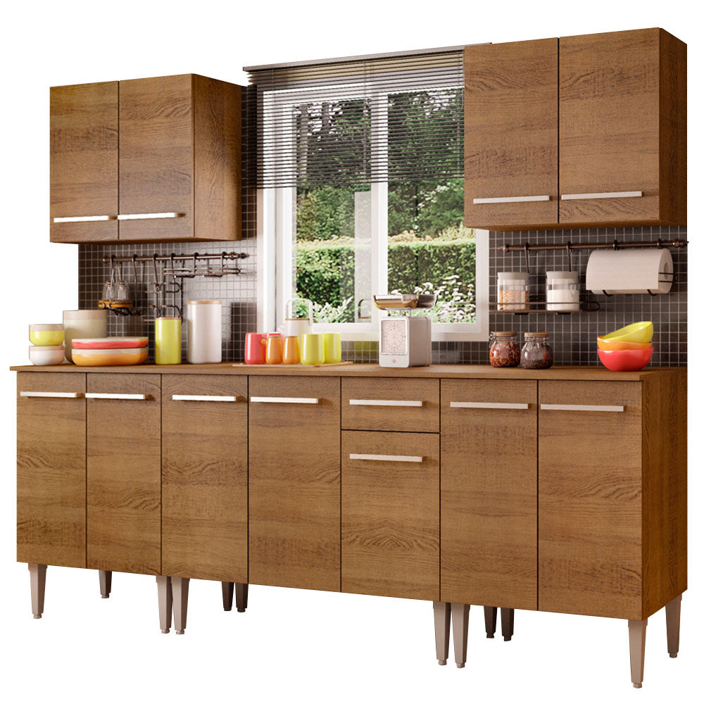 Cocina Integral Emilly King 2.30 Metros Marrón