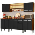 Cocina Integral Emilly Smile 2.30 Metros Marrón/Negro