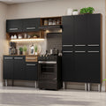 Cocina Integral Emilly 2.60 Metros Marrón/Negro 02