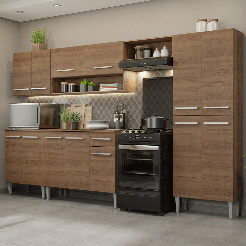 Cocina Integral Emilly 2.90 Metros Marrón 01