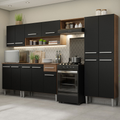 Cocina Integral Emilly 2.90 Metros Marrón/Negro 01