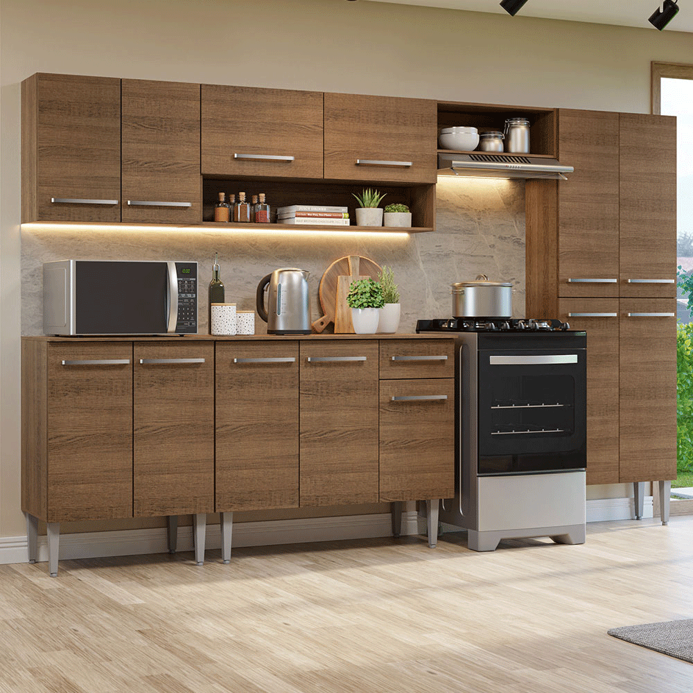 Cocina Integral Emilly 293 cm 10 Marrón Madesa