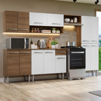 Cocina Integral Emilly 2.90 Metros Marrón/Blanco 10