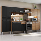 Cocina Integral Emilly 325 cm Joy Marrón/Negro Madesa