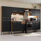 Cocina Integral Emilly Joy 3.25 Metros Marrón/Negro