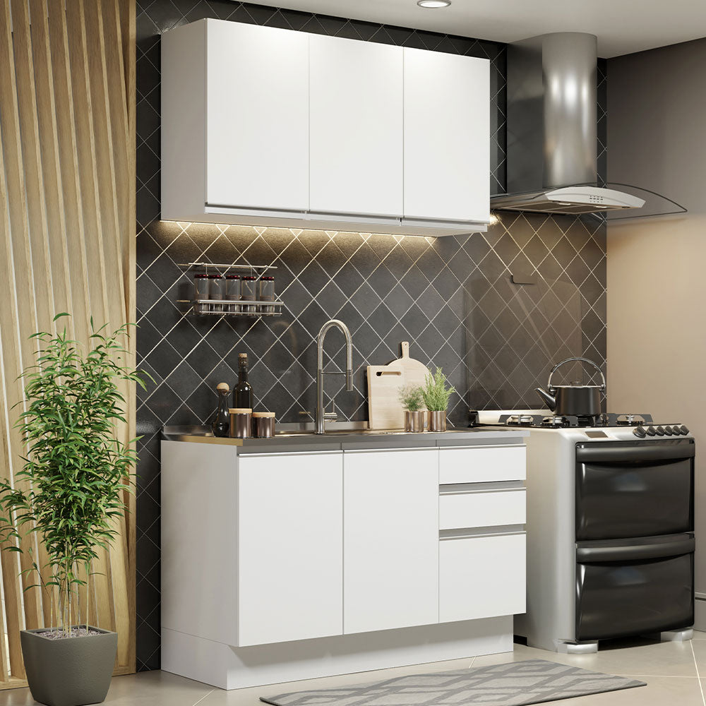 Cocina Integral Glamy 1.20 Metros Blanco 01