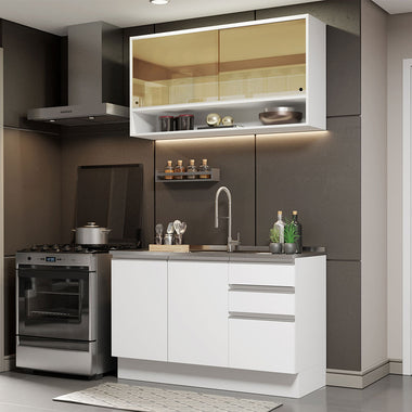 Cocina Integral Glamy 1.20 Metros Blanco 02