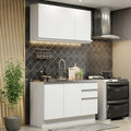 Cocina Integral Glamy 1.20 m con Mesón de Acero Blanco 01