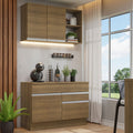 Cocina Integral Glamy 1.20 m con Encimera de MDP Marrón 08