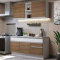 Cocina Integral Glamy 1.50 m con Encimera Blanco/Marrón 01