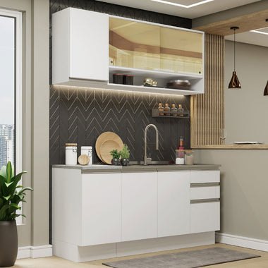 Cocina Integral Glamy 1.60 Metros Blanco 02