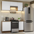 Cocina Integral Glamy 1.60 Metros Marrón/Blanco 07