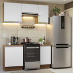 Cocina Integral Glamy 1.60 Metros Marrón/Blanco 07