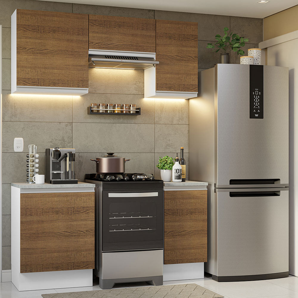 Cocina Integral Glamy 1.60 Metros Blanco/Marrón 07