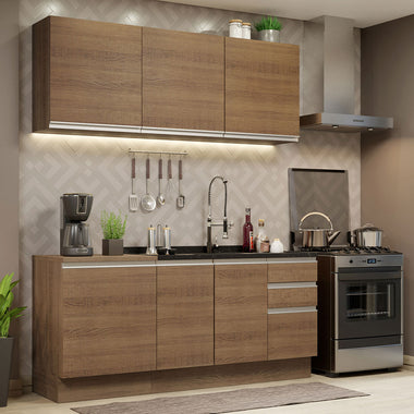 Cocina Integral Glamy 1.80 Metros Marrón 05