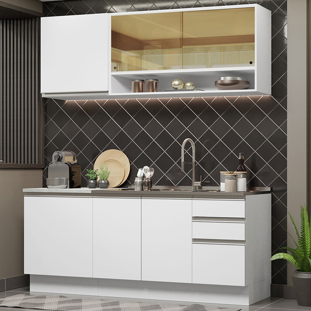 Cocina Integral Glamy 1.80 Metros Blanco 06