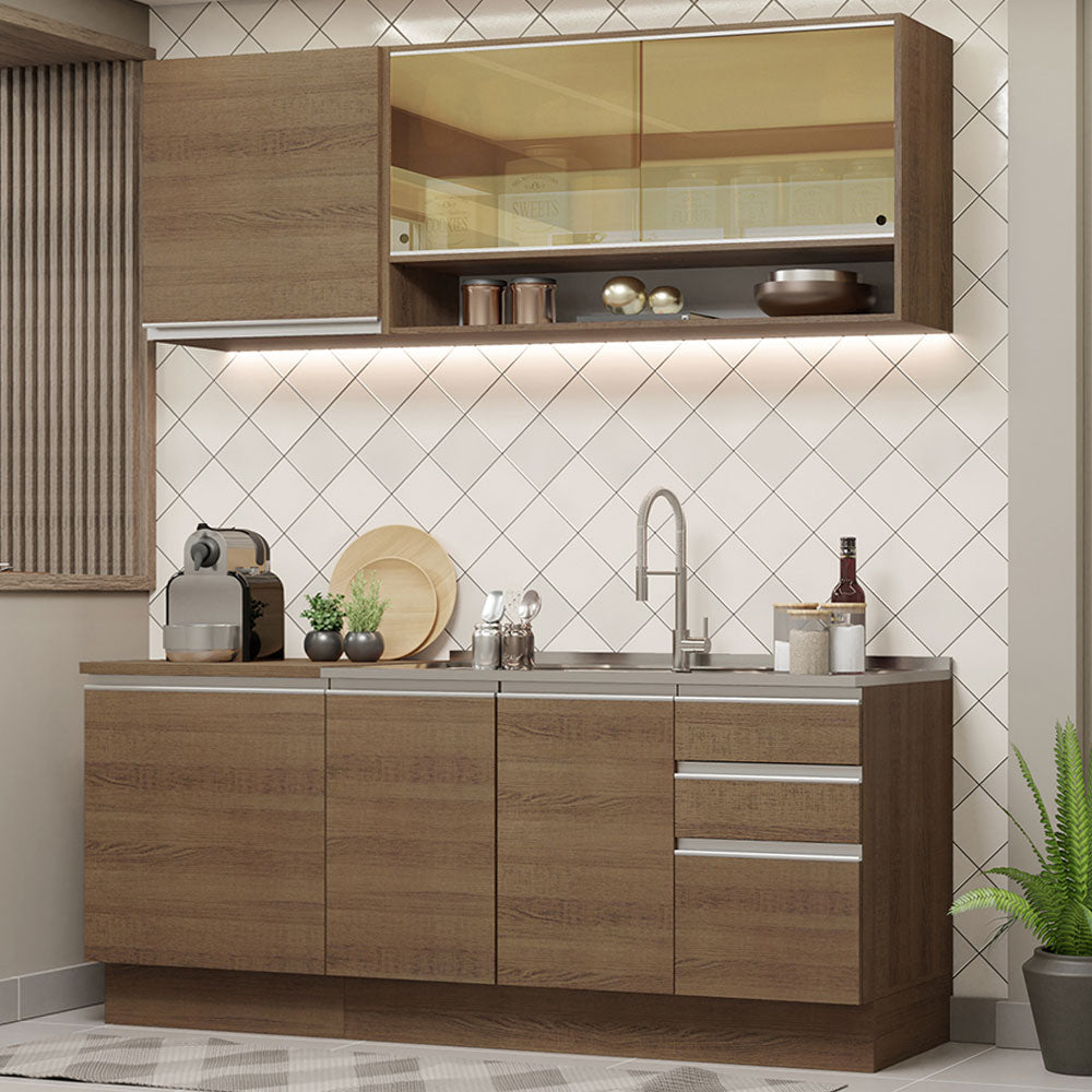 Cocina Integral Glamy 1.80 Metros Marrón 06