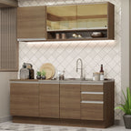 Cocina Integral Glamy 1.80 Metros Marrón 06
