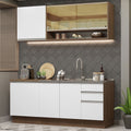 Cocina Integral Glamy 1.80 Metros Marrón/Blanco 06