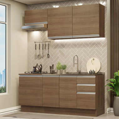 Cocina Integral Glamy 1.80 Metros Marrón 07