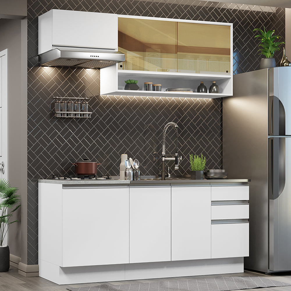 Cocina Integral Glamy 1.80 Metros Blanco 08
