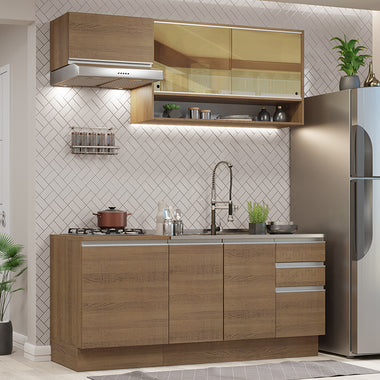 Cocina Integral Glamy 1.80 Metros Marrón 08