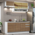 Cocina Integral Glamy 1.80 Metros Blanco/Marrón 08