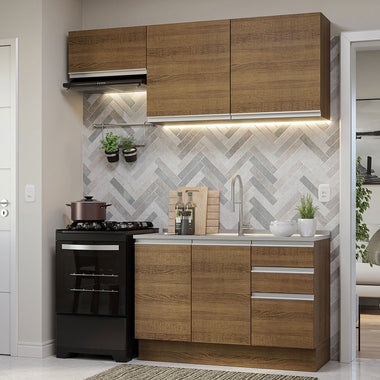 Cocina Integral Glamy 1.80 Metros Marrón 09