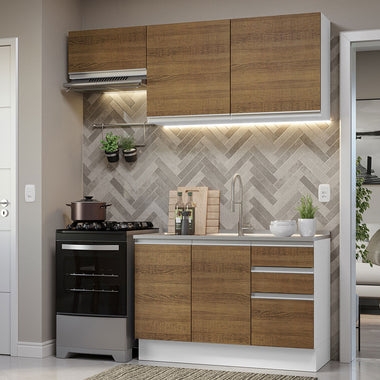 Cocina Integral Glamy 1.80 Metros Blanco/Marrón 09