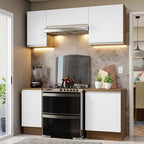 Cocina Integral Glamy 1.80 Metros Marrón/Blanco 12