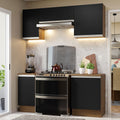 Cocina Integral Glamy 1.80 Metros Marrón/Negro 12